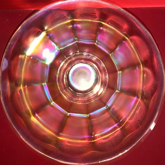 Beautiful Orange Iridescent Panel Carnival Bowl - Picture 2 of 5